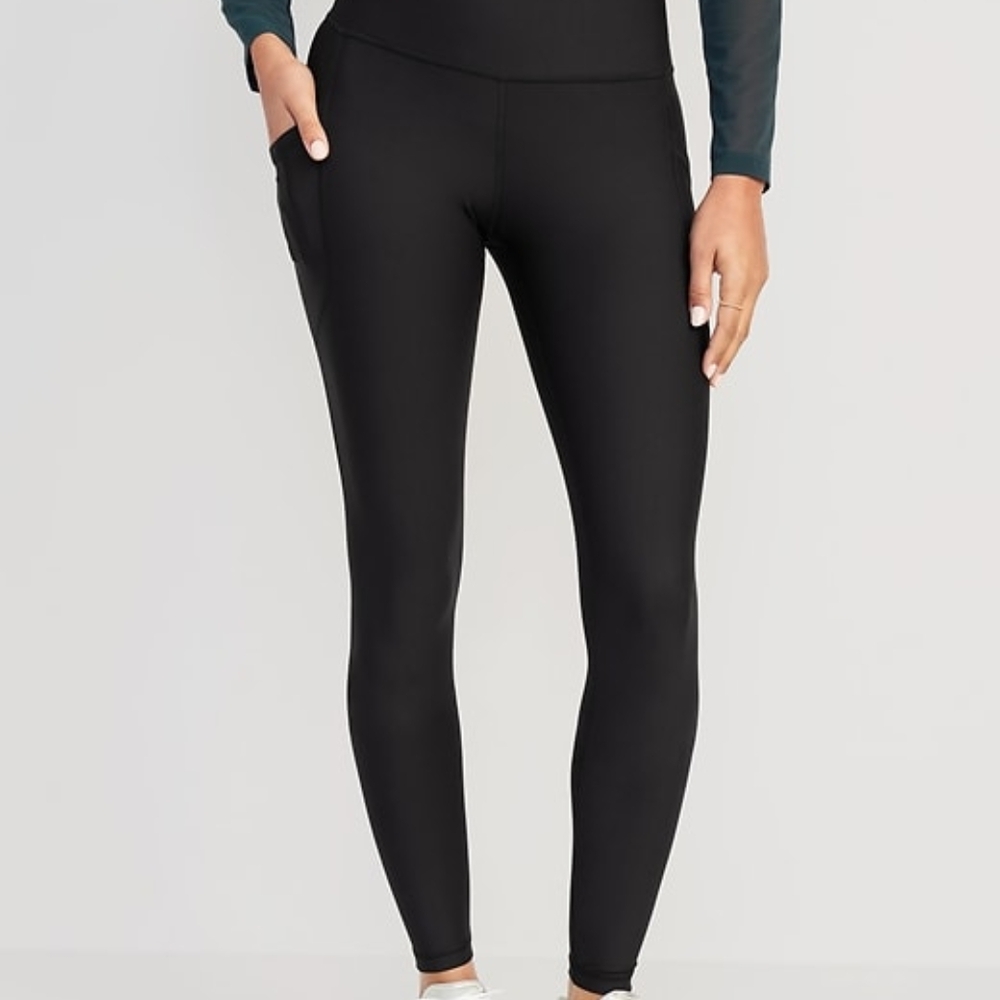 Black High-Waisted Leggings - Picture 1 of 2